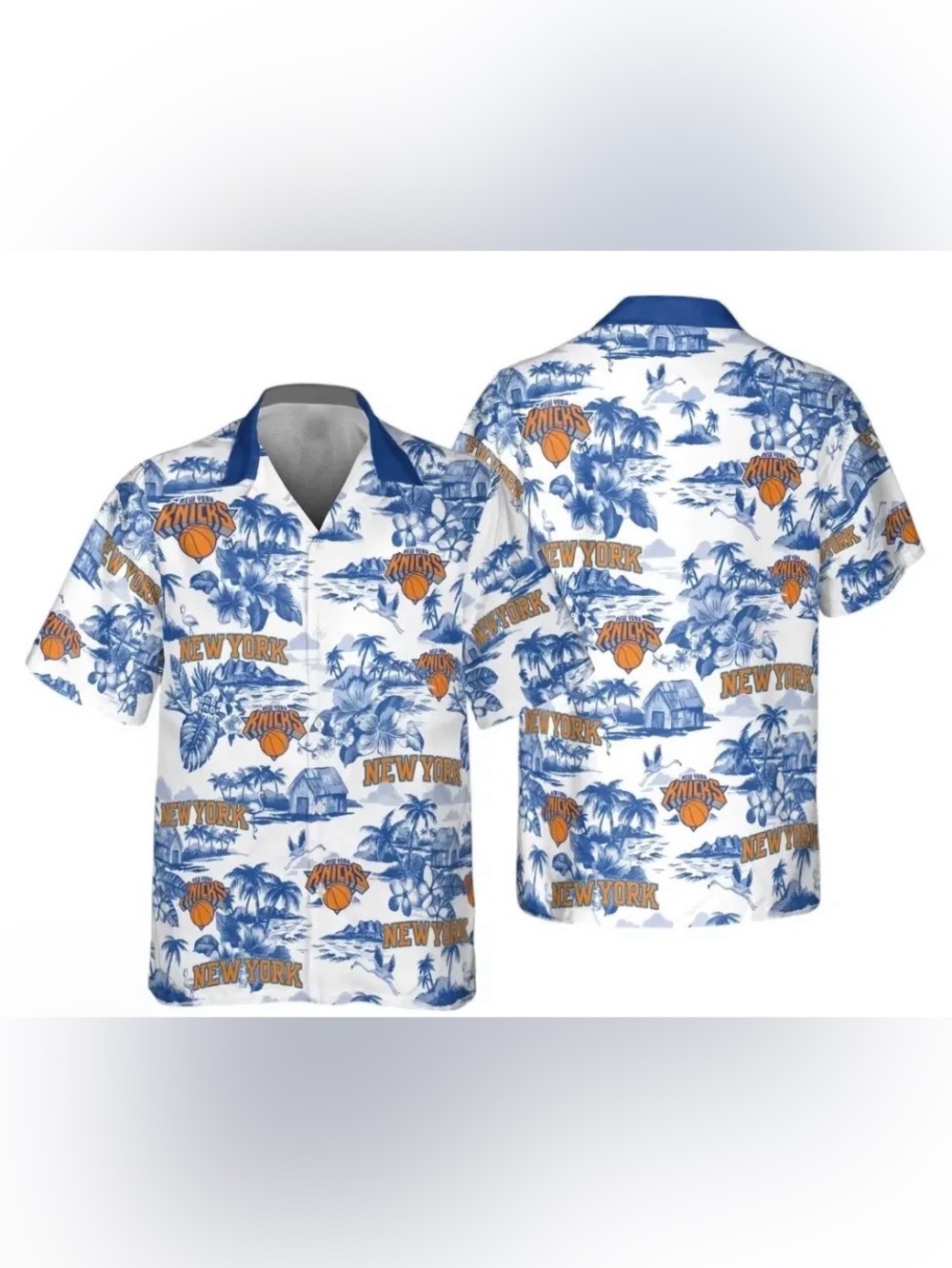 New York Knickss Hawaiian Button Down Shirt Kids XL